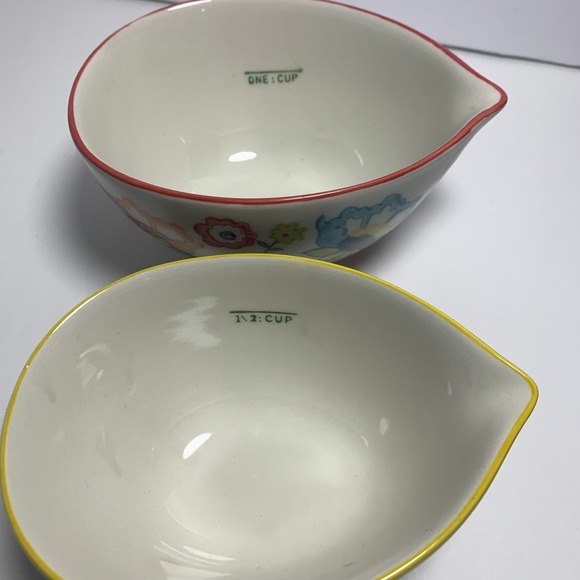 Pier 1 Imports Floral Ceramic Measuring Cups Set of 4 Hand Painted Discontinued - Picture 11 of 12